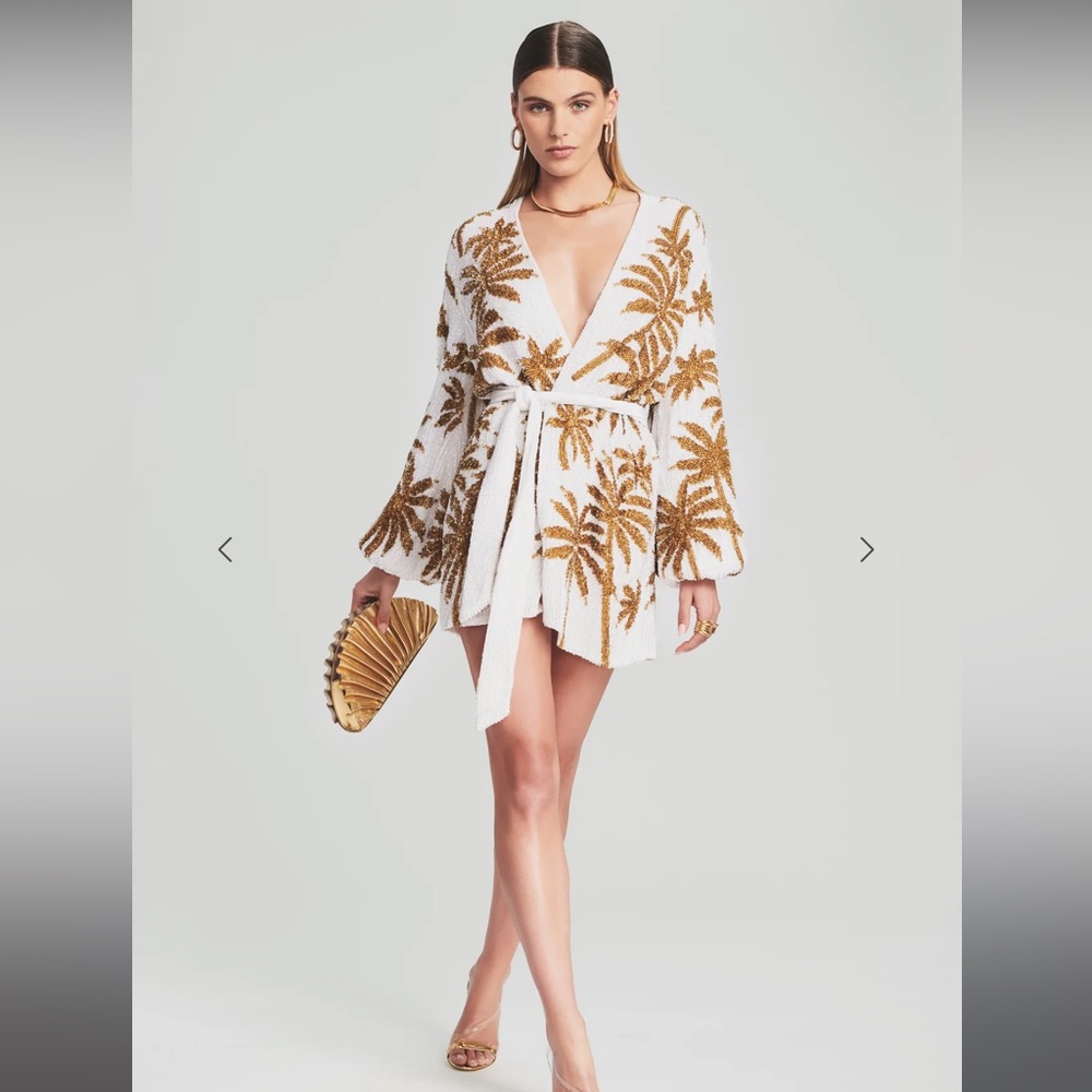 retrofete Gabrielle Sequin Palm Robe